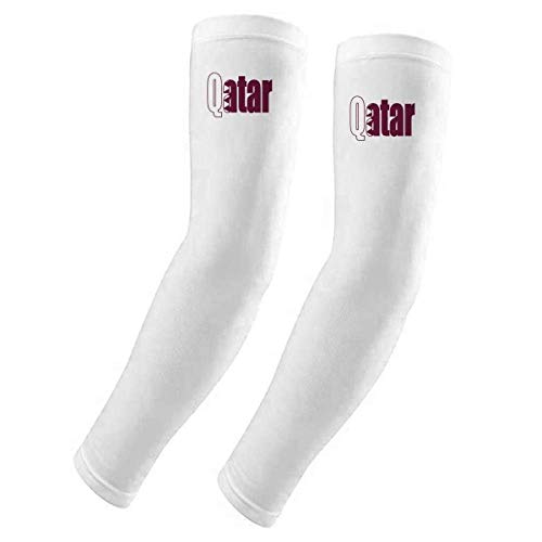 Housse de protection UV pour les bras au motif du drapeau du Qatar