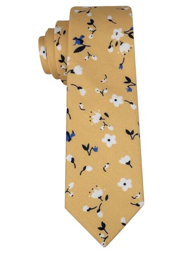 Image of Kebocis Mens Skinny Cotton Floral Tie for Men