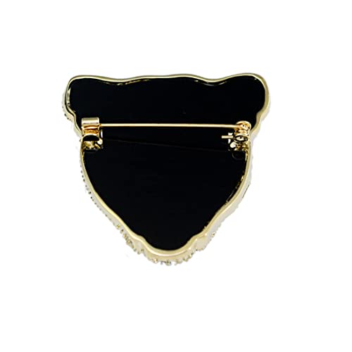 Image of Vintage Crystal Shell Leopard Brooch Lapel Pin Breastpin Rhinestone Animal Jewelry for Men Women