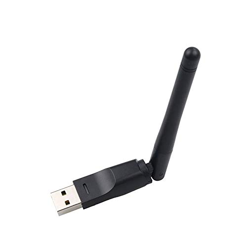 Triamisu MTK7601 Antena WiFi USB Mtk7601 Tarjeta de Red inalámbrica USB 2.0 150mbps 802.11b / g/n Adaptador de LAN con Antena giratoria-Negro