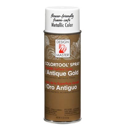 Design Master Colour Spray Paint Multi-Surface For Wood, Metal, Wall, Glass, Fabric, Flowers - 746 Metallic Antique Gold - 450gms - 1 No