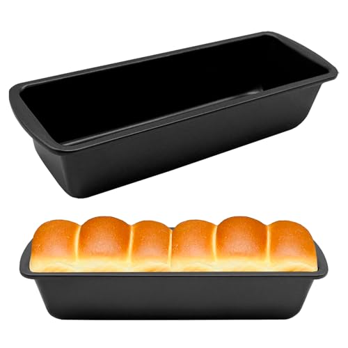Set of 2 Rectangular Bread Moulds, 27 x 9.5 x 6 cm, Stainless Steel Loaf Tin with Non-Stick Coating, Baking Moulds for Bread