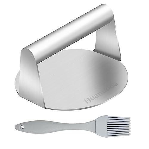 image for Huanuoda Stainless Steel Burger Press, Burger Smasher Heavy-Duty Bacon