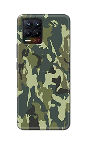 Image of Printed Hard Back Cover Case for Realme 8 4G | Realme 8 Pro 4G Back Cover (Green Army Camouflage) -1803