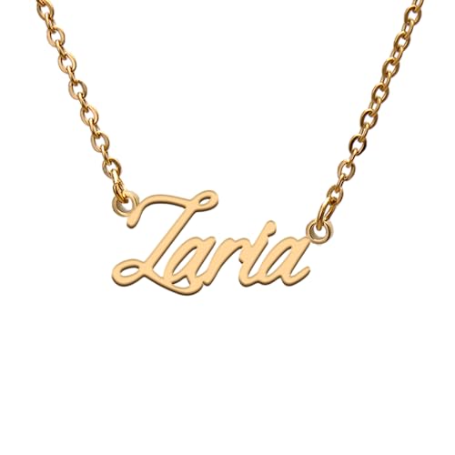 Zaria Name Tag Necklaces for Her His Friends Familys Relationship Memory Jewelry Gift