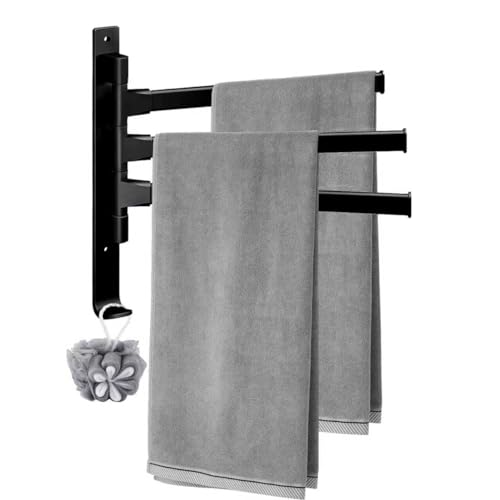 Handtuchhalter Bad Schwenkbar 3 Armig Handtuchstange, Edelstahl 32cm Badetuchhalter,Handtuchhalter Wandmontage, Handtuchhalterung für Badezimmer und Küche