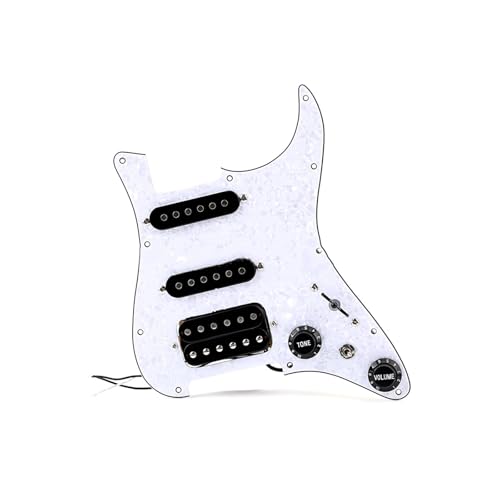 Plaque guitare SSH perle blanche boutons de contrôle et micros premium 3 plis - 3