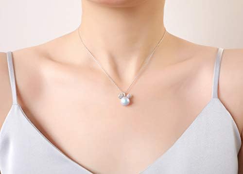 Ailin & Co. Lucky Mickey Mouse Pendant necklace for women, Made with Swarovski Crystal and Swarovski Pearl, Platinum plating jewellery chain 16+2"