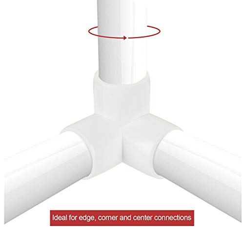 Shanqian SQUS-PVCFITTING-24PCS-WHITE-200912 24 Pack 3 Way Pvc Fitting Elbow,1/2 Inch Pvc Elbow Corner Side Outlet Pvc Corner Fitting Tee thumb #2