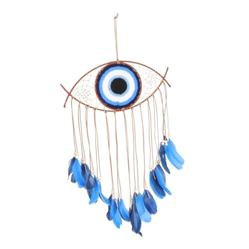 Ciieeo Evil Eye Dream Catcher Pendant Chic Hanging Decor for Bedroom Living Room Unique Friends Family Dark Boho Wall Decoration Premium Quality Plume Adornment