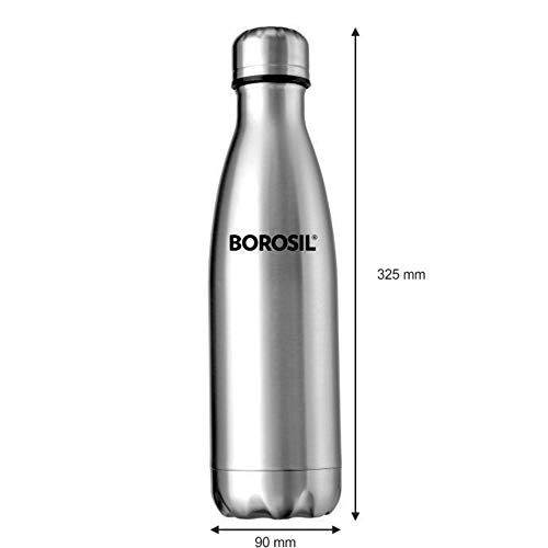 Image of Borosil Stainless Steel Hydra Bolt - Vacuum Insulated Flask Water Bottle, 1L & Stainless Steel Hydra Bolt - Vacuum Insulated Flask Water Bottle, 750ML Combo
