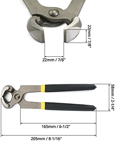 QWORK End Cutting Pliers, 8'' Nail Puller, Nail Remover, Nail Pliers,Carpenter Tools