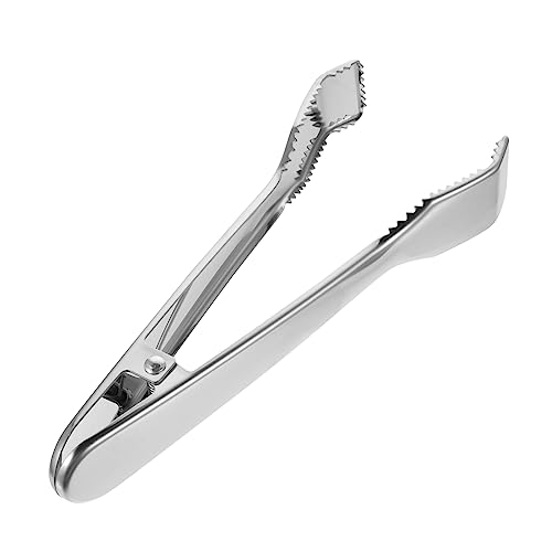 LAPYAPPE 304 Stainless Steel Ice Cube Utensil Silver Ice Tongs for Buffet Barbecue Bar Kitchen