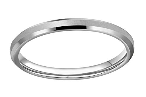 CROWNAL 2mm Black/Silver/Gunmetal/Rose Gold Tungsten Wedding Couple Bands Rings Men Women Matte Brushed Finish Center Engraved I Love You Size 4 To 172