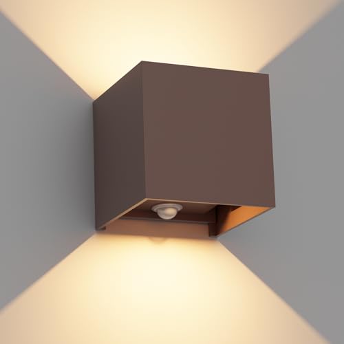 Klighten 12W Applique Murale Extérieur avec Détecteur de Mouvement,IP65 Éclairage Mural extérieur/intérieur avec Angle de Faisceau Réglable,Applique...