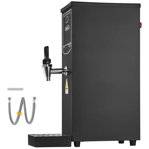 Happybuy Commercial Water Boiler, 50L per Hour Fast Heating, Electric Hot Water Dispenser, 1500W, 316 Stainless Steel Heating Tube, Step-by-step Heating, for Coffee, Tea, Restaurant, Office