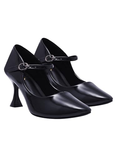 Image of Shoetopia Women's Block Heel Pumps Elegant Round Toe||Dress Shoes Comfortable Slip-On Heels for Office & Party Footwear