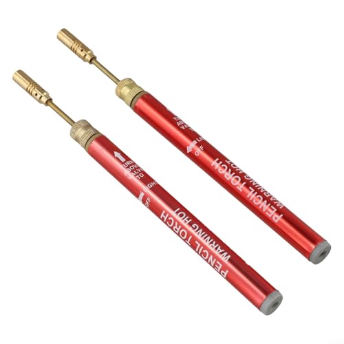 Saldatore a butano a matita, ricaricabile, senza fili, strumento per la riparazione di gioielli, piegatura di tubi in PVC e progetti fai da te (2 pezzi)