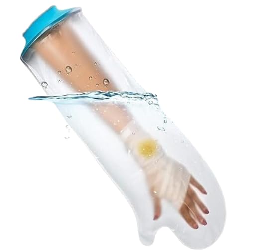 JAMBUVANTI Hand Cast Covers for Shower Arm, Waterproof Cast Cover Arm Adult, Soft Comfortable Cast Protector for Shower Arm, Reusable Elastic Cast Bag for Bandage