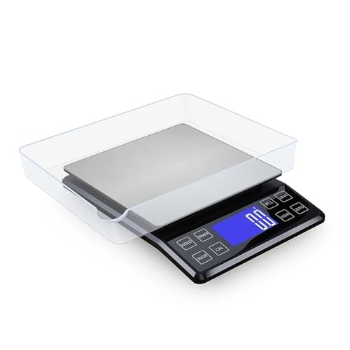 高精度ジュエリー、 高精度キッチンスケール 3kg/5kg/10kg 0.1g 家庭用食品コーヒーバランス防水電子スケール 50g 重量スケールパン 正確な目盛(10kg rechargable)