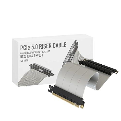 Image of LINKUP PCIE 5.0 Riser Cable | for Vertical GPU Mount | ITX Single Reverse | Graphics Card GPU Ready | Usable with PCIe 4.0 & RX9070 / RTX5090 | 25cm (Total Length: 29.5cm)