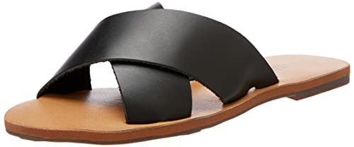 Sandália Rasteira Anacapri Tiras Cruzadas Feminino, Preto, 35