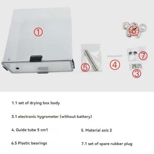 Phyachelo 3D-Drucker Filament Trockenbox Lagerung Heißluftheizung Lagerung Druckmaterial Boxhalter Feuchtigkeitsbeständig für Alle FDM – Bild 4