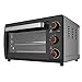 Biurko, 26-litrowy piekarnik elektryczny i grill, moc 1200 W, regulacja temperatury 80 ℃ do 240 ℃, podwójne szklane drzwi, wyjmowana taca na okruchy, z 15-minutowym zegarem, łatwe do pieczenia
