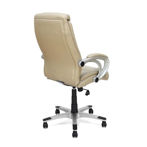 Image of Nilkamal Libra High Back Soft Leatherette Office Chair|Adjustable Height|Ergonomic Home Office| Beige
