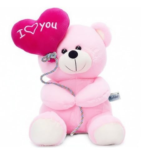 Image of Tickles I Love You Balloon Teddy Stuffed Soft Plush Animal Toy Love Girl, Birthday Gifts, Valentine's Day (Color: Pink Size:35 cm)