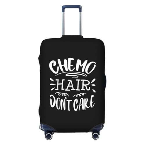 Chemo Hair Don't Care Travel Luggage Cover Suitcase Protector Fits 22-25 Inch Case(Black,M)