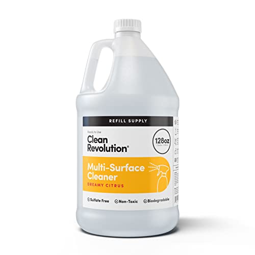 Image of Clean Revolution Multi Surface Cleaner Refill Supply, Non-Toxic, Eco-Friendly & Plant-Based, Ready to Use, Dreamy Citrus, 128 Fl Oz (1 Gallon)