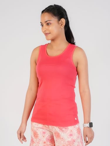 Image of Rupa Colors Playsure Solid 100% Combed Cotton Rib Fabric, Women's Standard Fit Tank Top, Sleeveless Pack of 1