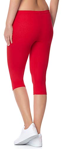 Image of Women's 3 /4 Calf-Length Leggings - Stretchable Cotton Blend, Comfortable Everyday Wear Pack of 2