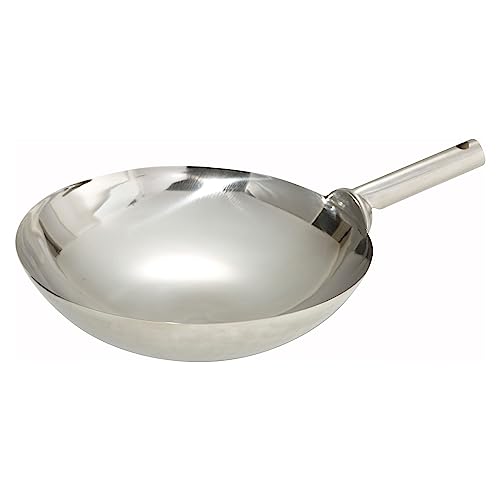 Winco WOK-16W Stainless Steel Wok with Welded Joint Handle, 16-Inch