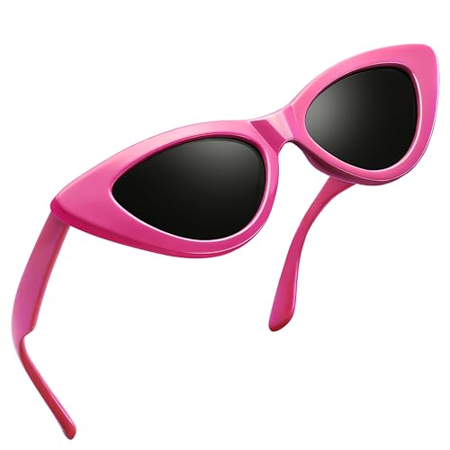 Joopin Pink Cat Eye Sunglasses Polarized UV Protection, Cute Cateye Sun Glasses Dark Lens, Fashion Shades Sunnies Costume