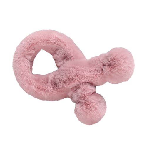Homoyoyo Plush Scarf - Warm Fluffy Fleece Neck Warmer for - Soft Faux Fur Collar in Pink, Pink, 65X5CM
