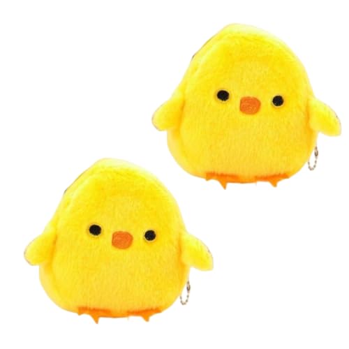 2Pcs Yellow Cute Cartoon Coin Purse,Creative Chicken Fruit Shape Bag for Girls Mini Zipper Purse Wallets Women's Coin Purses and Pouches,Wallets,Card Cases and Money Organizers,Gift for Girls or Women