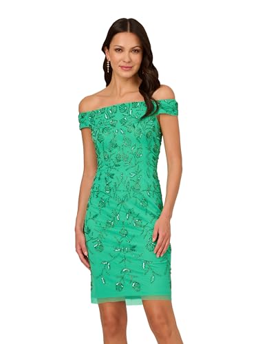 Image of Adrianna Papell Women's Beaded Off Shoulder Sheath