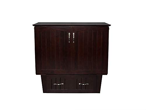 Atlantic Furniture Nantucket Murphy Bed Chest with Charging Station & Mattress, Twin, Espresso