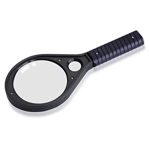 LIXFDJ Boutique Magnifying glassPortable HD Magnifier/Magnifier Handheld 2.5X Magnifier / 5X Boring Pupil/Product Code: WW-1325