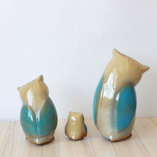 Figurines hibou en céramique pour étagère salon et meuble TV chic - 5