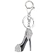 Reizteko Fashion Lady's High Heel Shoe Rhinestone Alloy Women Bag or Car Keychain (Black)