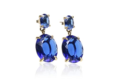 Boucles d'oreilles saphir artisan légères pour oreilles sensibles