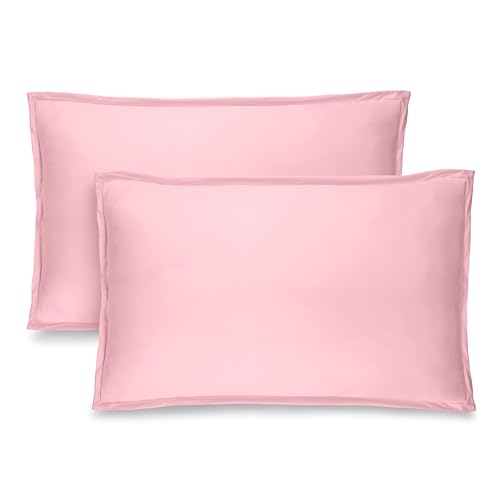 Bare Home Pillow Sham Covers 1800 Ultra-Soft Set (Standard, Light Pink)