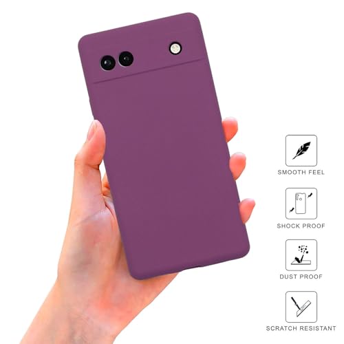Image of SPRIG Compatible with Google Pixel 6A Premium SilkTone (Liquid Silicone) Back Cover Drop Tested Shock Proof Mobile Case for Men, Women, Boys and Girls with Camera Protection (Purple)