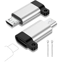 Micro USB to USB C Adapter, 2-Pack Type C Female to Micro USB Male Converter, USB C to Micro USB Adapter Fast Charging & Data Sync Compatible with Samsung A10/A20/J3/J7/S7, Moto E5/G6/G7, LG, TCL