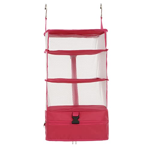 Ownfun Portable Luggage Organizer - Hanging Travel Packing System Luggage Cube Rose Large #TOP4