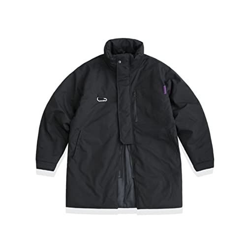 Joibkd Men's Down Jacket, Men's Outdoor Mid-Length Cotton Coat Men's Loose Tooling Down Jacket (Color : Black, Size : Medium) #TOP10