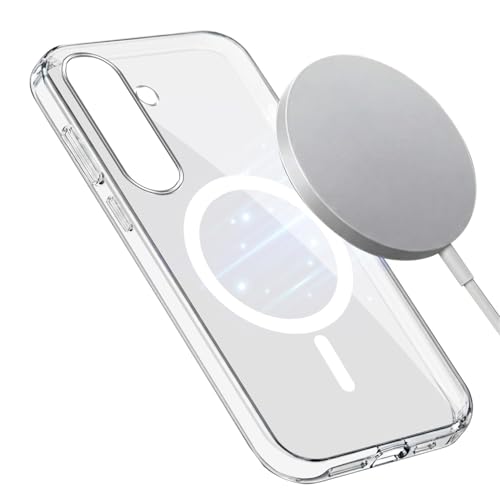 Image of Jkobi Lifetime Anti-Yellow MagSafe Compatible Clear Back Case Cover for Samsung Galaxy S24 FE (Sleek Hard Crystal | Shockproof and Camera Protection)